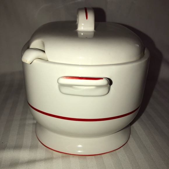 Retro/ vintage gray boat / soup tureen Riva Designs Tulips red/blue/yellow - Picture 5 of 15